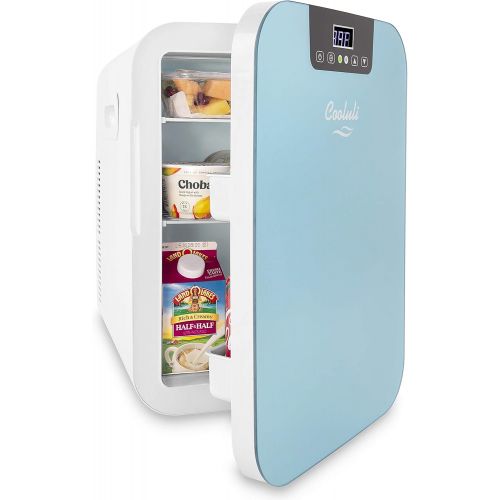  [아마존베스트]Cooluli Concord Blue 20 Liter Compact Cooler Warmer Mini Fridge for Bedroom, Office, Car, Dorm - Portable Makeup Skincare Fridge with Digital Temperature Control