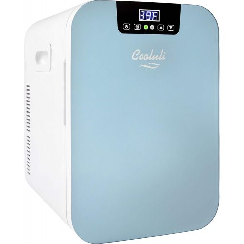  [아마존베스트]Cooluli Concord Blue 20 Liter Compact Cooler Warmer Mini Fridge for Bedroom, Office, Car, Dorm - Portable Makeup Skincare Fridge with Digital Temperature Control