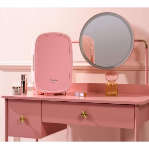  [아마존베스트]Cooluli Beauty Pink 12-liter Skincare Fridge for Makeup Storage, Esthetician Supplies, Skin care Tools, Cosmetics - Womens, Teens Cute Mini Beauty Fridge & Organizer