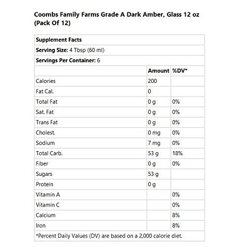  Coombs Family Farms Organic Maple Dark Amber Syrup, 12 Ounce - 12 per case.