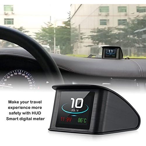  Coomir P10 Car HUD Head Up Display Car HUD Display Intelligent Digital Speedometer LCD Display OBD 2 Scanner Diagnostic Tool GPS Smart with Overspeed Alarm Voltmeter Warning