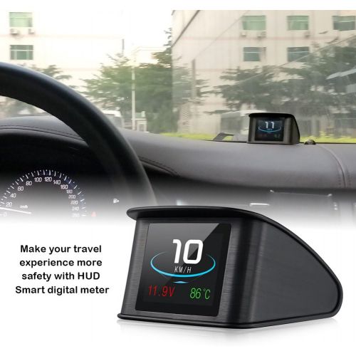  Coomir P10 Car HUD Head Up Display Car HUD Display Intelligent Digital Speedometer LCD Display OBD 2 Scanner Diagnostic Tool GPS Smart with Overspeed Alarm Voltmeter Warning