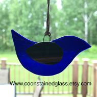 CoonStainedGlass Bluebird Glass Suncatcher, Blue Bird Sun Catcher, Bird Lover Gift, Garden Decoration, Patio Decoration, Tree Ornament, Hanging Glass Bird