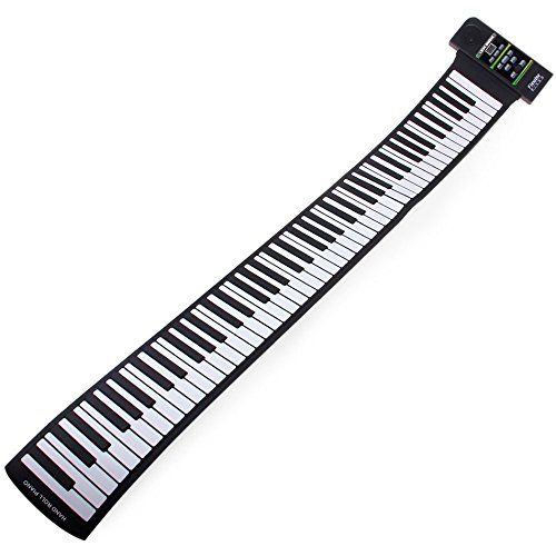  Coondmart Midi Roll Up Portable Electronic Flexible Fold Keyboard Piano PN88S MIDI Piano Kit with 88 Keys - 100 - 240V