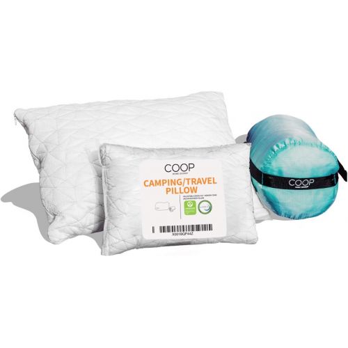  [아마존베스트]Coop Home Goods - Adjustable Travel/Camping Pillow - Hypoallergenic Shredded Memory Foam Fill - Lulltra Washable Cover - Includes Compressible Stuff Sack - CertiPUR-US/GREENGUARD G