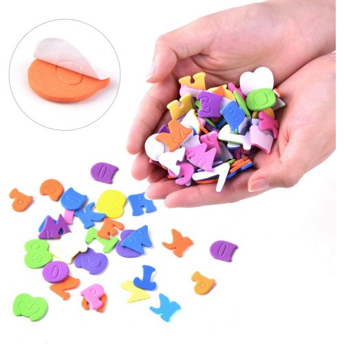  [아마존베스트]Coopay Self-Adhesive Foam Letter Alphabet Number Stickers Assorted Colors for Kids Arts Craft Supplies