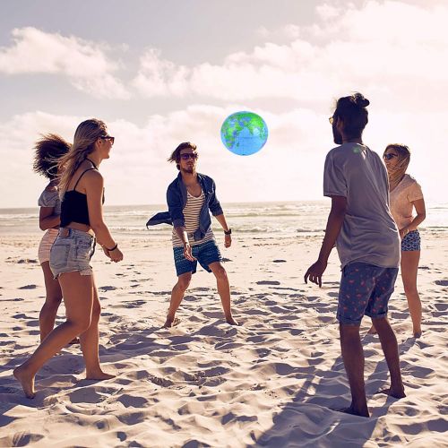  Coopay 5 Pack Inflatable Globe PVC World Globe Inflatable Earth Beach Ball for Beach Playing or Teaching