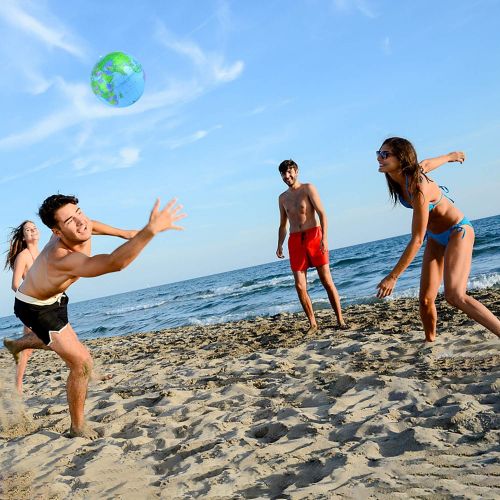  Coopay 5 Pack Inflatable Globe PVC World Globe Inflatable Earth Beach Ball for Beach Playing or Teaching