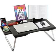 [아마존베스트]Cooper Cases Cooper Mega Table [XXL Folding Laptop Desk] for Bed & Sofa | Couch Table, Bed Desk, Laptop, Writing, Study, Eating Storage, Reading Stand (Black Onyx)