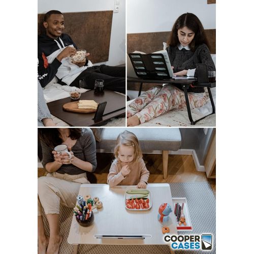  [아마존베스트]Cooper Cases Cooper Mega Table [XXL Folding Laptop Desk] for Bed & Sofa | Couch Table, Bed Desk, Laptop, Writing, Study, Eating Storage, Reading Stand (Black Onyx)