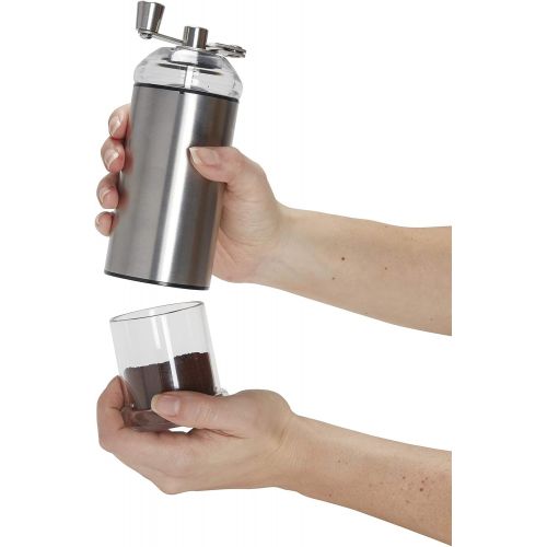  Copco Compact Manual Adjustable Coffee Grinder, 6.5-inches, Silver