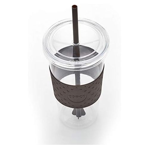  [아마존베스트]Copco Sierra Single Wall Tritan Cold Tumbler with Straw and Spill Resistant Lid, Pack of 1, Brown