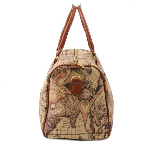  Copi World Map Large Duffle Bag Travel Tote Luggage Boston Style