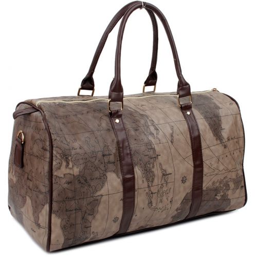  Copi World Map Large Duffle Bag Travel Tote Luggage Boston Style