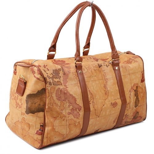  Copi World Map Large Duffle Bag Travel Tote Luggage Boston Style