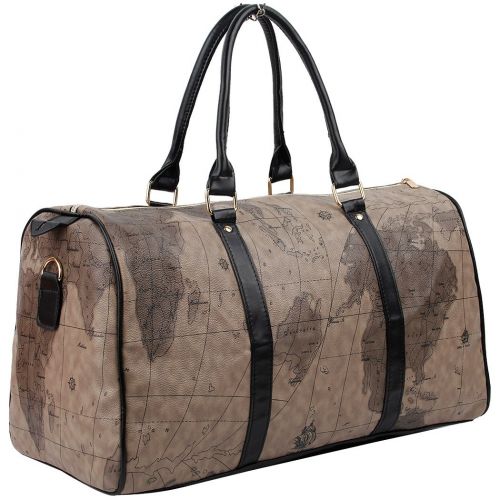  Copi World Map Large Duffle Bag Travel Tote Luggage Boston Style