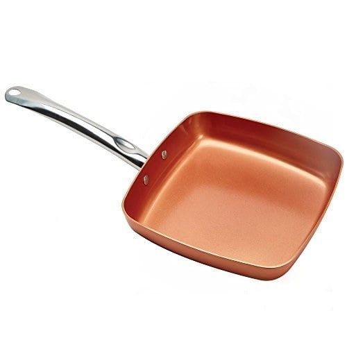  Copper Non-Stick 9.5 Square Fry Pan with Spatula (9.5 Square)