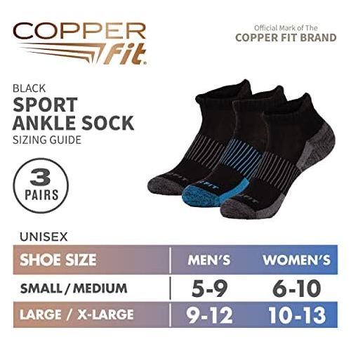  Copper Fit Unisex Copper Infused No Show Socks - 3 Pack