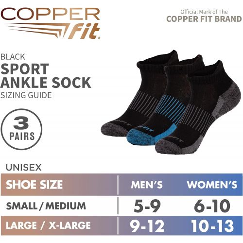  Copper Fit Unisex Copper Infused No Show Socks - 3 Pack