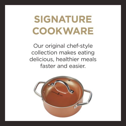  [아마존핫딜][아마존 핫딜] Copper Chef Cookware 9-Pc. Round Pan Set Aluminum & Steel With Ceramic Non Stick Coating. Includes Lids, Frying and Roasting Pans Accessories