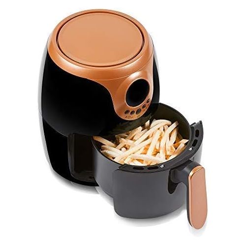  [아마존베스트]Copper Chef 2 QT Air Fryer - Turbo Cyclonic Airfryer With Rapid Air Technology For Less Oil-Less Cooking. Includes Recipe Book (Black)