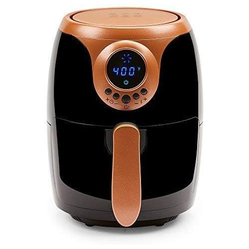  [아마존베스트]Copper Chef 2 QT Air Fryer - Turbo Cyclonic Airfryer With Rapid Air Technology For Less Oil-Less Cooking. Includes Recipe Book (Black)