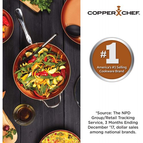  Copper Chef Cookware 9-Pc. Round Pan Set Aluminum & Steel With Ceramic Non Stick Coating. Includes Lids, Frying and Roasting Pans Accessories