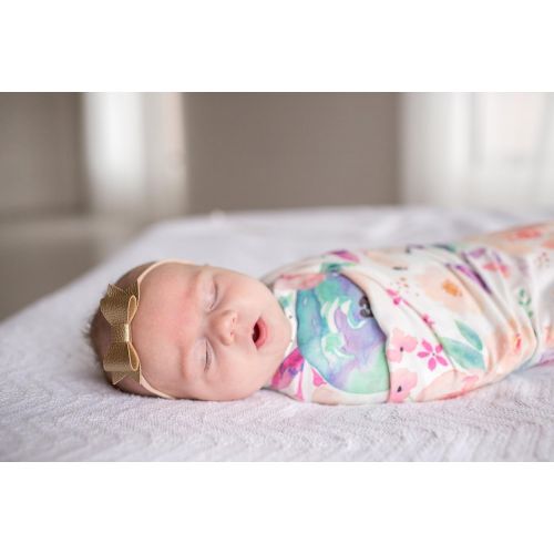  Large Premium Knit Baby Swaddle Receiving Blanket FloralBloom by Copper Pearl