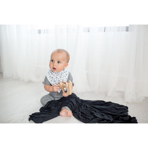  Large Premium Knit Baby Swaddle Receiving BlanketMidnight by Copper Pearl