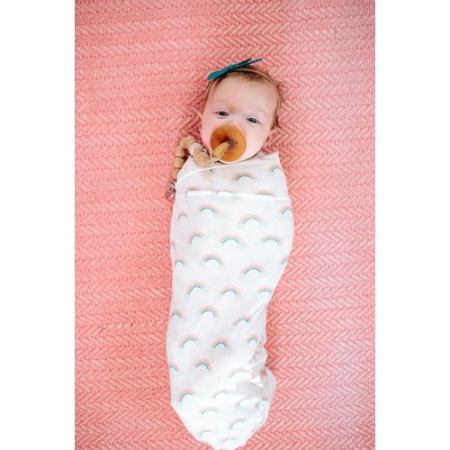  Large Premium Knit Baby Swaddle Receiving Blanket RainbowsDaydream by Copper Pearl