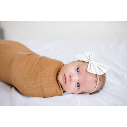  Large Premium Knit Baby Swaddle Receiving BlanketCamel by Copper Pearl