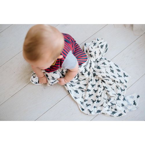  Large Premium Knit Baby Swaddle Receiving Blanket DinosWild by Copper Pearl