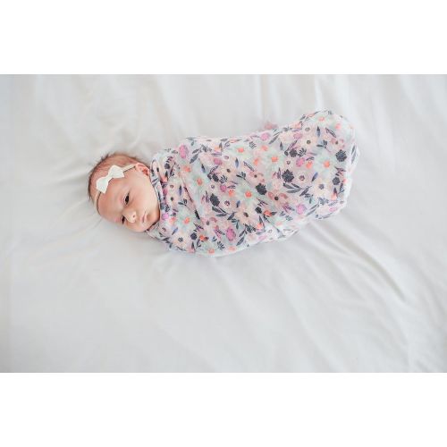  Large Premium Knit Baby Swaddle Receiving Blanket FloralMorgan by Copper Pearl