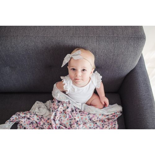  Large Premium Knit Baby Swaddle Receiving Blanket FloralMorgan by Copper Pearl