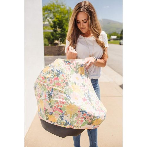  Baby Car Seat Cover Canopy and Nursing Cover Multi-Use Stretchy 5 in 1 GiftLark by Copper Pearl
