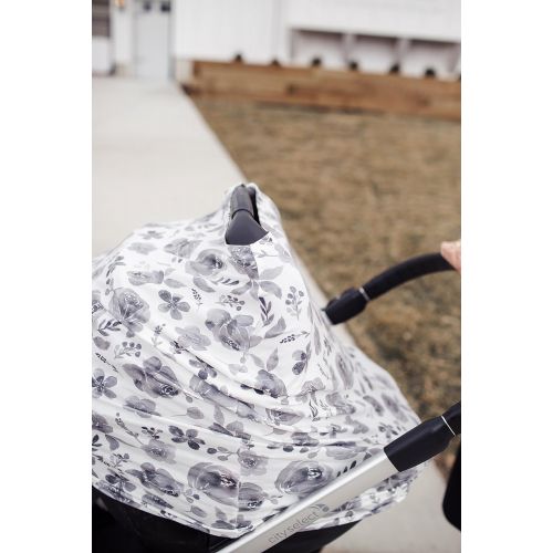  Baby Car Seat Cover Canopy and Nursing Cover Multi-Use Stretchy 5 in 1 GiftRowan by Copper Pearl