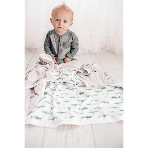  Large Premium Knit Baby 3 Layer Stretchy Quilt BlanketPacific by Copper Pearl