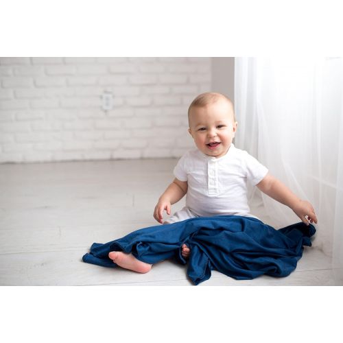  Large Premium Knit Baby Swaddle Receiving Blanket River by Copper Pearl