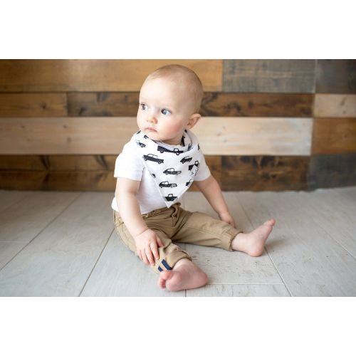  [아마존베스트]Baby Bandana Drool Bibs for Drooling and Teething 6 Pack Gift Set for Boys “Rider” by Copper Pearl