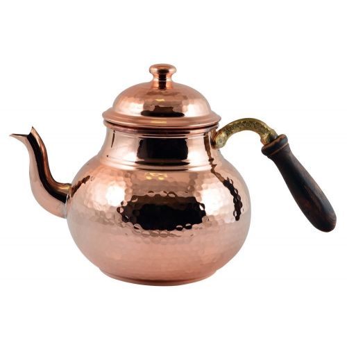  CopperBull Hammered Thickest Copper Tea Pot Kettle Stovetop Teapot,28 Oz