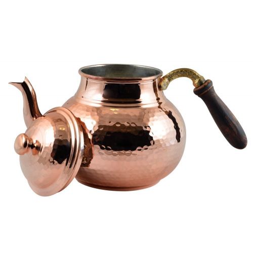  CopperBull Hammered Thickest Copper Tea Pot Kettle Stovetop Teapot,28 Oz