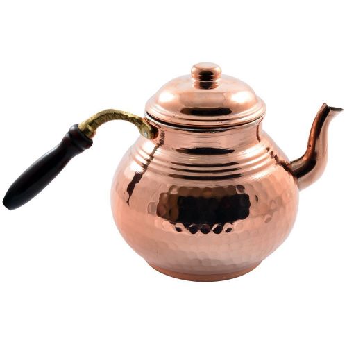  CopperBull Hammered Thickest Copper Tea Pot Kettle Stovetop Teapot,28 Oz