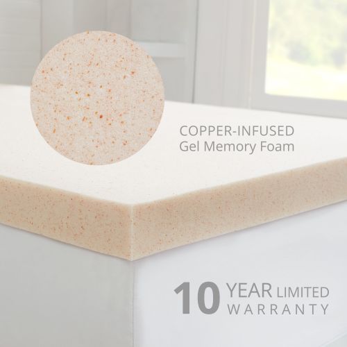  Sleep Studio CopperFresh 2-Inch Gel Memory Foam Mattress Topper