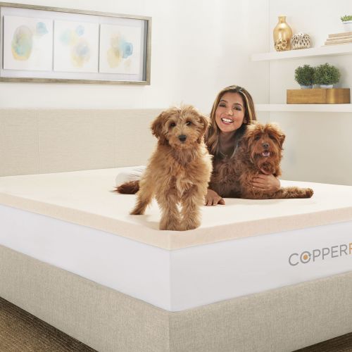  Sleep Studio CopperFresh 3-Inch Gel Memory Foam Mattress Topper