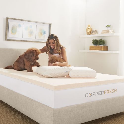  Sleep Studio CopperFresh 3-Inch Gel Memory Foam Mattress Topper