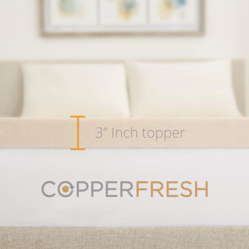  Sleep Studio CopperFresh 3-Inch Gel Memory Foam Mattress Topper