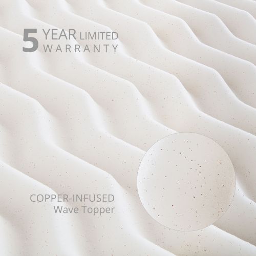  Sleep Studio CopperFresh Wave 2-Inch Foam Mattress Topper