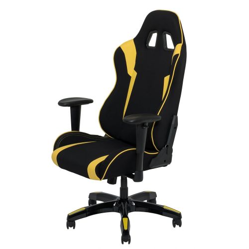  CorLiving LOF-808-G Racing Gaming Chair, Black and Yellow