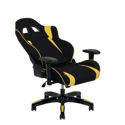  CorLiving LOF-808-G Racing Gaming Chair, Black and Yellow