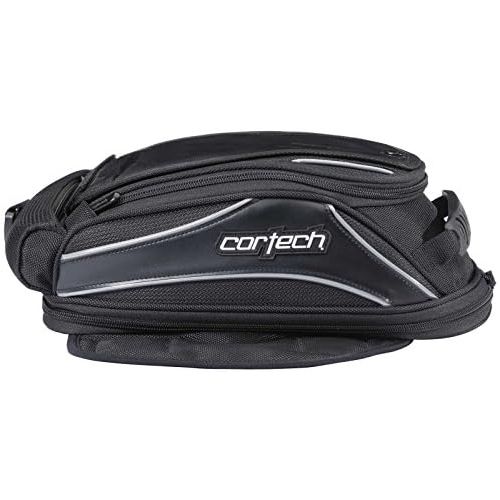  Tourmaster CorTech Super 2.0 Low Profile Adult Strap Mount Tank Bag, Black, Expandable Up To 10-Liters